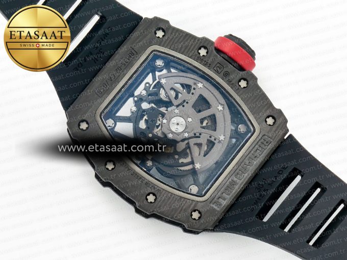 RM035 Carbon SONIC Best Edition Skeleton Dial on Black Rubber Strap Clone RMUL2 V2 - Görsel 18