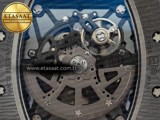 RM035 Carbon SONIC Best Edition Skeleton Dial on Black Rubber Strap Clone RMUL2 V2 - Görsel 19