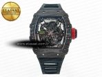 RM035 Carbon SONIC Best Edition Skeleton Dial on Black Rubber Strap Clone RMUL2 V2 - Görsel 3