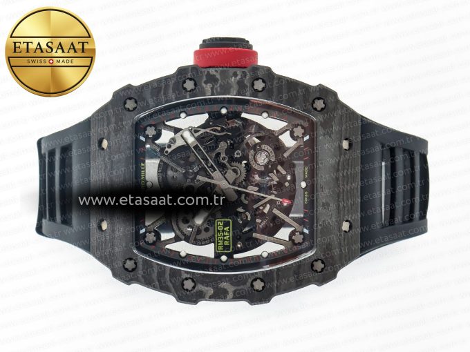 RM035 Carbon SONIC Best Edition Skeleton Dial on Black Rubber Strap Clone RMUL2 V2 - Görsel 9