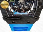 RM035 Carbon SONIC Best Edition Skeleton Dial on Blue Rubber Strap Clone RMUL2 V2 - Görsel 11