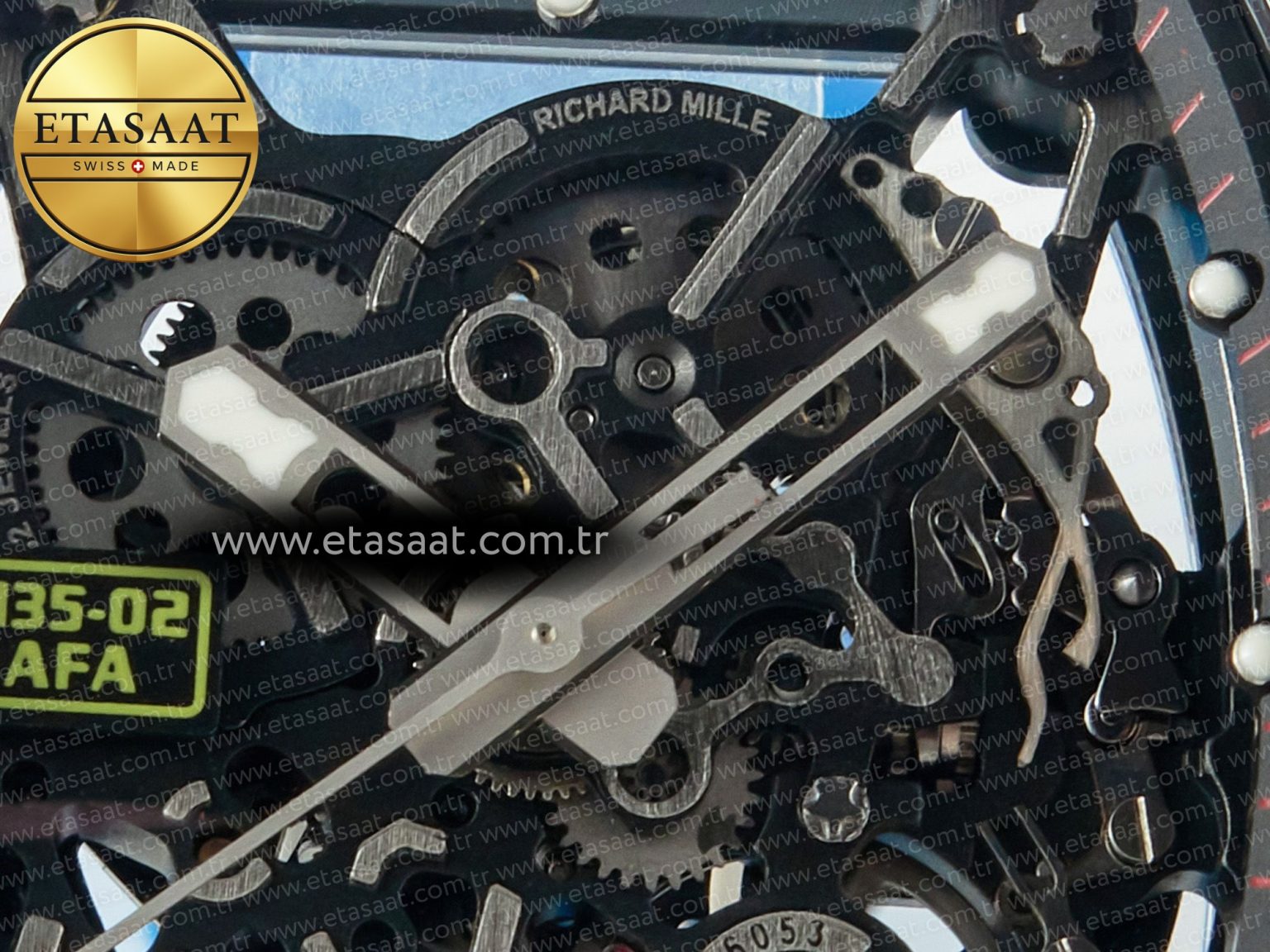 RM035 Carbon SONIC Best Edition Skeleton Dial on Blue Rubber Strap Clone RMUL2 V2 - Görsel 12