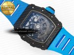 RM035 Carbon SONIC Best Edition Skeleton Dial on Blue Rubber Strap Clone RMUL2 V2 - Görsel 18
