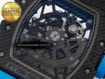 RM035 Carbon SONIC Best Edition Skeleton Dial on Blue Rubber Strap Clone RMUL2 V2 - Görsel 19