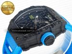 RM035 Carbon SONIC Best Edition Skeleton Dial on Blue Rubber Strap Clone RMUL2 V2 - Görsel 6