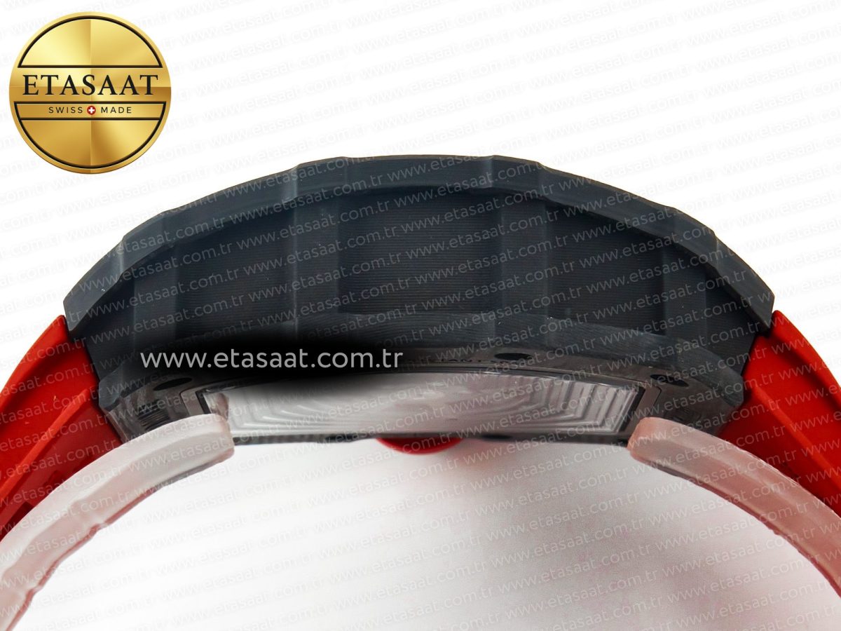 RM035 Carbon SONIC Best Edition Skeleton Dial on Red Rubber Strap Clone RMUL2 V2 - Görsel 15