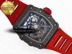 RM035 Carbon SONIC Best Edition Skeleton Dial on Red Rubber Strap Clone RMUL2 V2 - Görsel 18