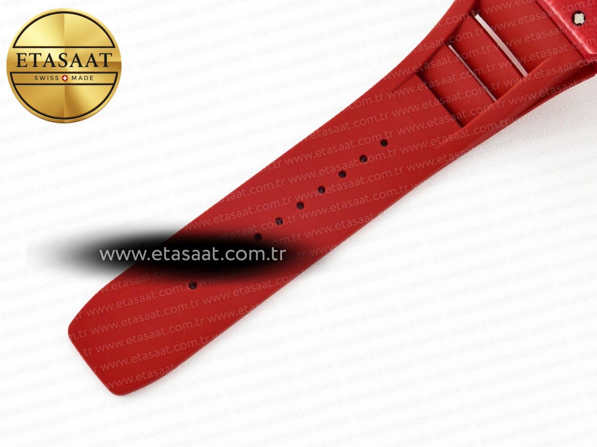 RM035 Carbon SONIC Best Edition Skeleton Dial on Red Rubber Strap Clone RMUL2 V2 - Görsel 21