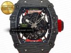 RM035 Carbon SONIC Best Edition Skeleton Dial on Red Rubber Strap Clone RMUL2 V2 - Görsel 4