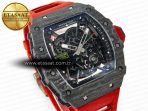 RM035 Carbon SONIC Best Edition Skeleton Dial on Red Rubber Strap Clone RMUL2 V2 - Görsel 5