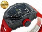 RM035 Carbon SONIC Best Edition Skeleton Dial on Red Rubber Strap Clone RMUL2 V2 - Görsel 6
