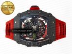RM035 Carbon SONIC Best Edition Skeleton Dial on Red Rubber Strap Clone RMUL2 V2 - Görsel 9