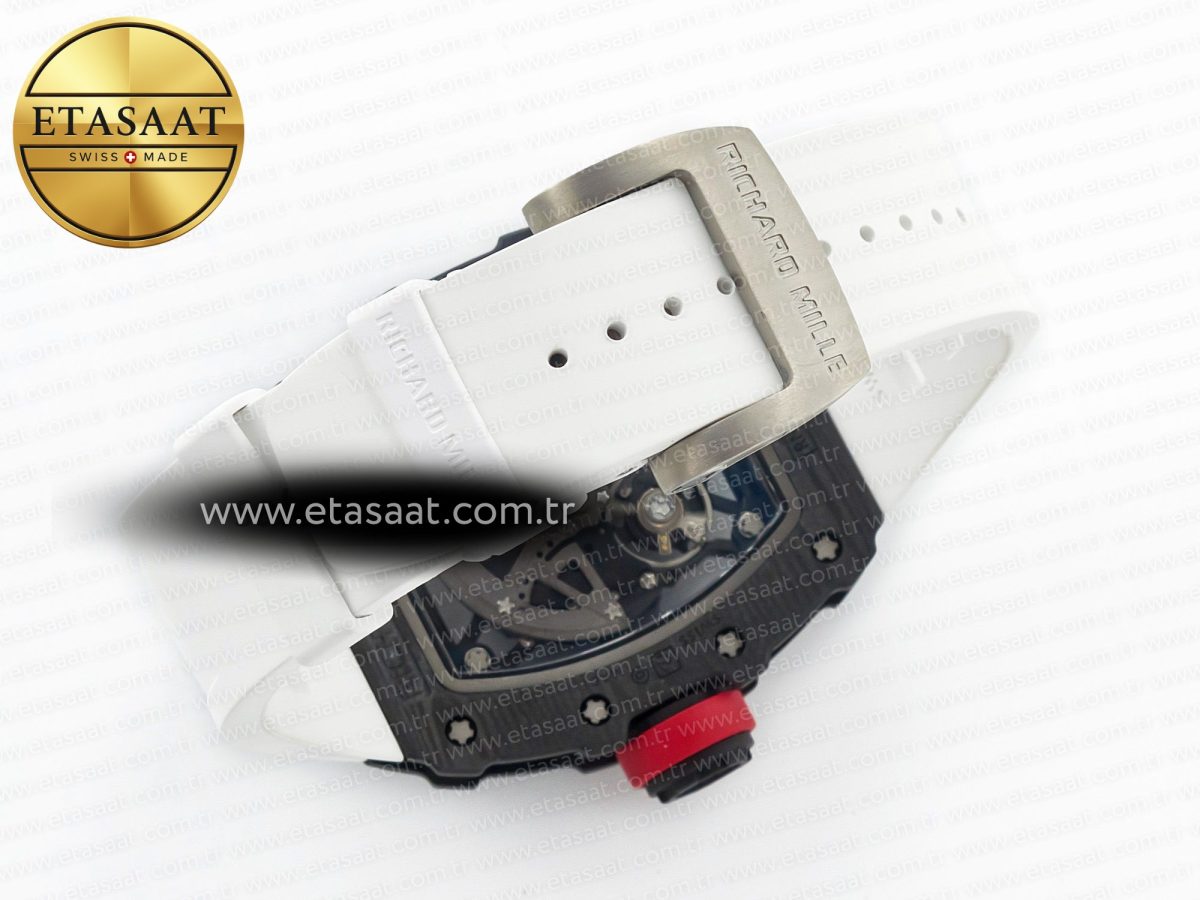 RM035 Carbon SONIC Best Edition Skeleton Dial on White Rubber Strap Clone RMUL2 V2 - Görsel 16