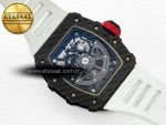 RM035 Carbon SONIC Best Edition Skeleton Dial on White Rubber Strap Clone RMUL2 V2 - Görsel 17