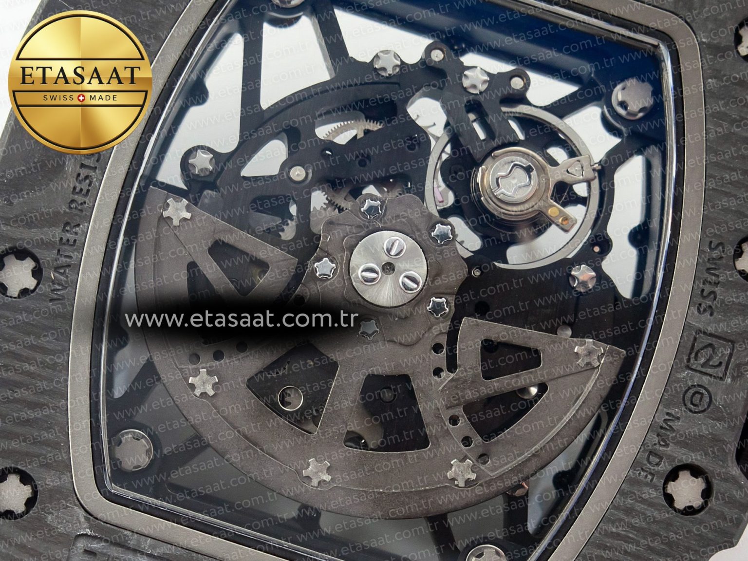 RM035 Carbon SONIC Best Edition Skeleton Dial on White Rubber Strap Clone RMUL2 V2 - Görsel 18