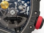 RM035 Carbon SONIC Best Edition Skeleton Dial on White Rubber Strap Clone RMUL2 V2 - Görsel 19