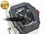 RM035 Carbon SONIC Best Edition Skeleton Dial on White Rubber Strap Clone RMUL2 V2 - Görsel 5
