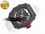 RM035 Carbon SONIC Best Edition Skeleton Dial on White Rubber Strap Clone RMUL2 V2 - Görsel 8