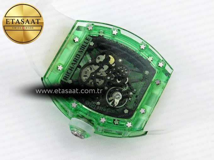RM035 GREEN TRANSPARENT RMF BEST EDITION SKELETON DIAL ON TRANSLUCENT RUBBER STRAP CLONE RMUL2 - Görsel 16