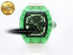 RM035 GREEN TRANSPARENT RMF BEST EDITION SKELETON DIAL ON TRANSLUCENT RUBBER STRAP CLONE RMUL2 - Görsel 3