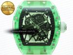 RM035 GREEN TRANSPARENT RMF BEST EDITION SKELETON DIAL ON TRANSLUCENT RUBBER STRAP CLONE RMUL2 - Görsel 4
