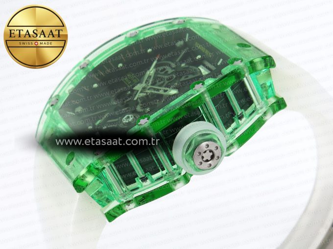 RM035 GREEN TRANSPARENT RMF BEST EDITION SKELETON DIAL ON TRANSLUCENT RUBBER STRAP CLONE RMUL2 - Görsel 8