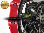 RM035 Red Carbon SONIC Best Edition Skeleton Dial on Black Rubber Strap Clone RMUL2 V2 - Görsel 11