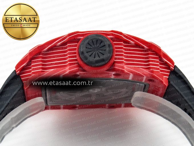 RM035 Red Carbon SONIC Best Edition Skeleton Dial on Black Rubber Strap Clone RMUL2 V2 - Görsel 15