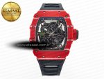 RM035 Red Carbon SONIC Best Edition Skeleton Dial on Black Rubber Strap Clone RMUL2 V2 - Görsel 3