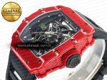 RM035 Red Carbon SONIC Best Edition Skeleton Dial on Black Rubber Strap Clone RMUL2 V2 - Görsel 6