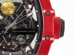 RM035 Red Carbon SONIC Best Edition Skeleton Dial on Black Rubber Strap Clone RMUL2 V2 - Görsel 9