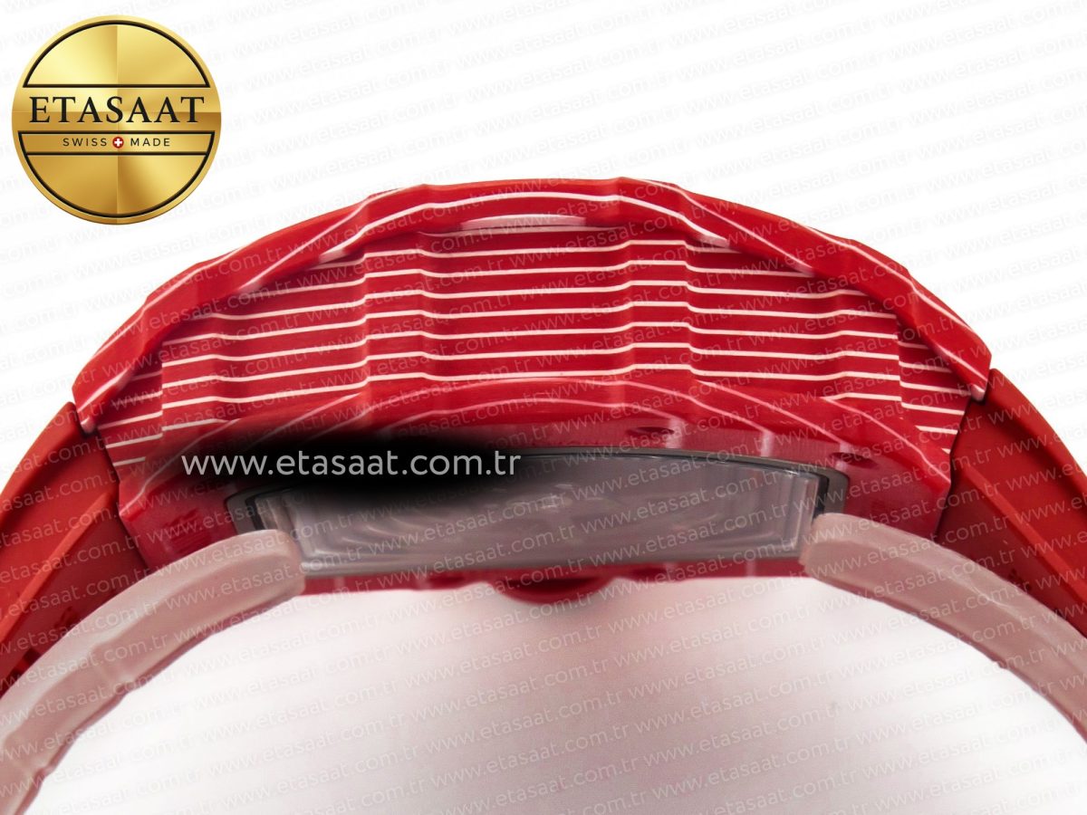RM035 Red Carbon SONIC Best Edition Skeleton Dial on Red Rubber Strap Clone RMUL2 V2 - Görsel 15