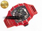 RM035 Red Carbon SONIC Best Edition Skeleton Dial on Red Rubber Strap Clone RMUL2 V2 - Görsel 8