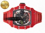 RM035 Red Carbon SONIC Best Edition Skeleton Dial on Red Rubber Strap Clone RMUL2 V2 - Görsel 9