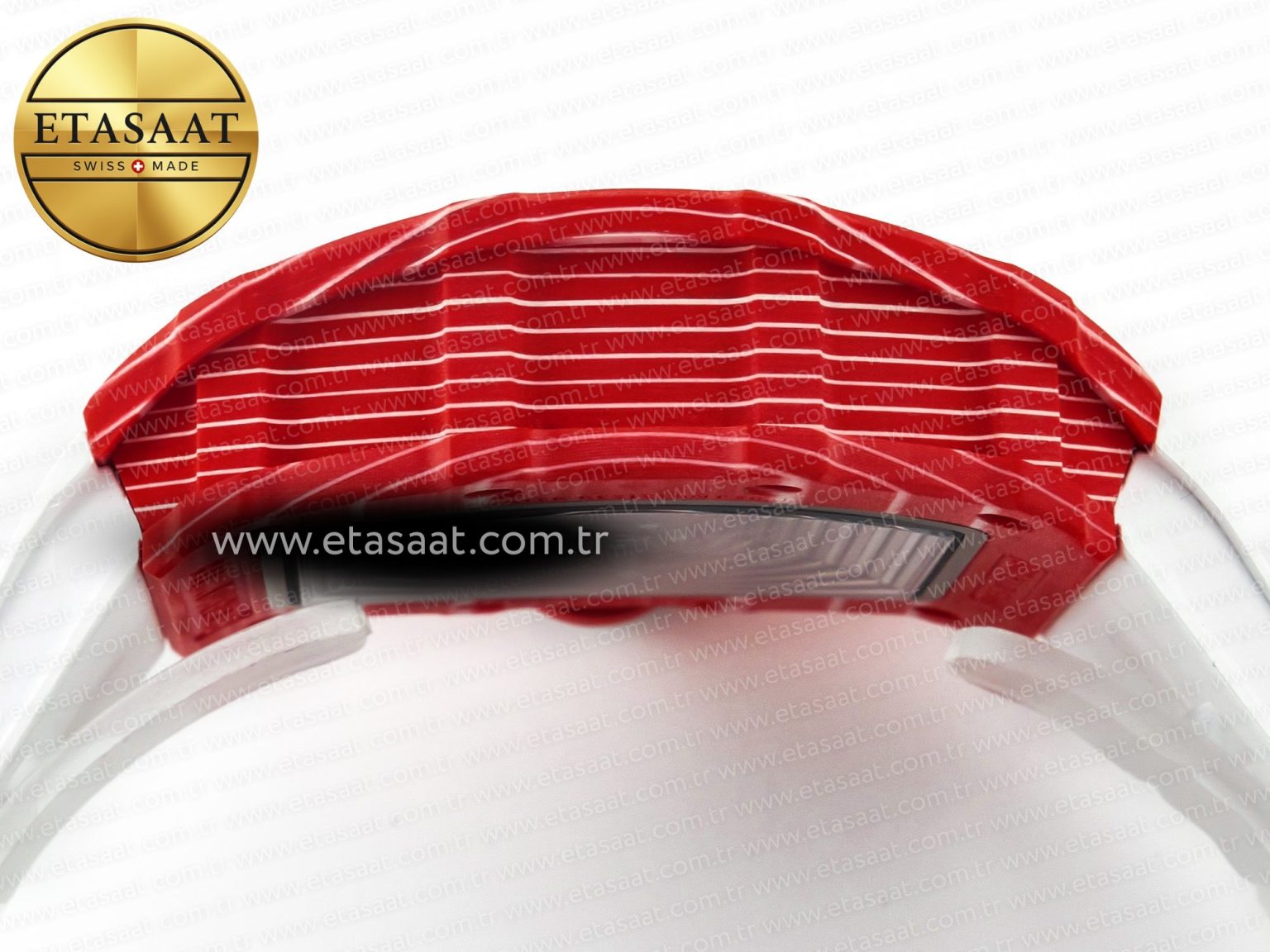 RM035 Red Carbon SONIC Best Edition Skeleton Dial on White Rubber Strap Clone RMUL2 V2 - Görsel 14