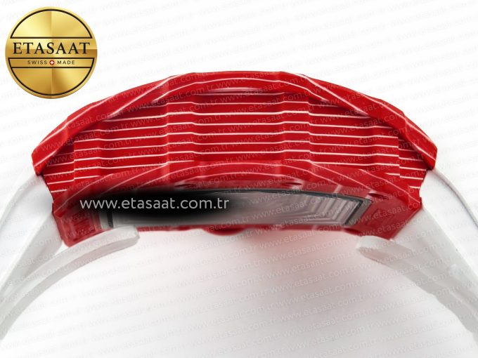 RM035 Red Carbon SONIC Best Edition Skeleton Dial on White Rubber Strap Clone RMUL2 V2 - Görsel 14