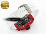 RM035 Red Carbon SONIC Best Edition Skeleton Dial on White Rubber Strap Clone RMUL2 V2 - Görsel 16
