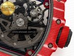 RM035 Red Carbon SONIC Best Edition Skeleton Dial on White Rubber Strap Clone RMUL2 V2 - Görsel 19