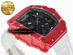 RM035 Red Carbon SONIC Best Edition Skeleton Dial on White Rubber Strap Clone RMUL2 V2 - Görsel 7