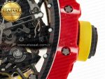 RM035 Red Carbon SONIC Best Edition Skeleton Dial on Yellow Rubber Strap Clone RMUL2 V2 - Görsel 13