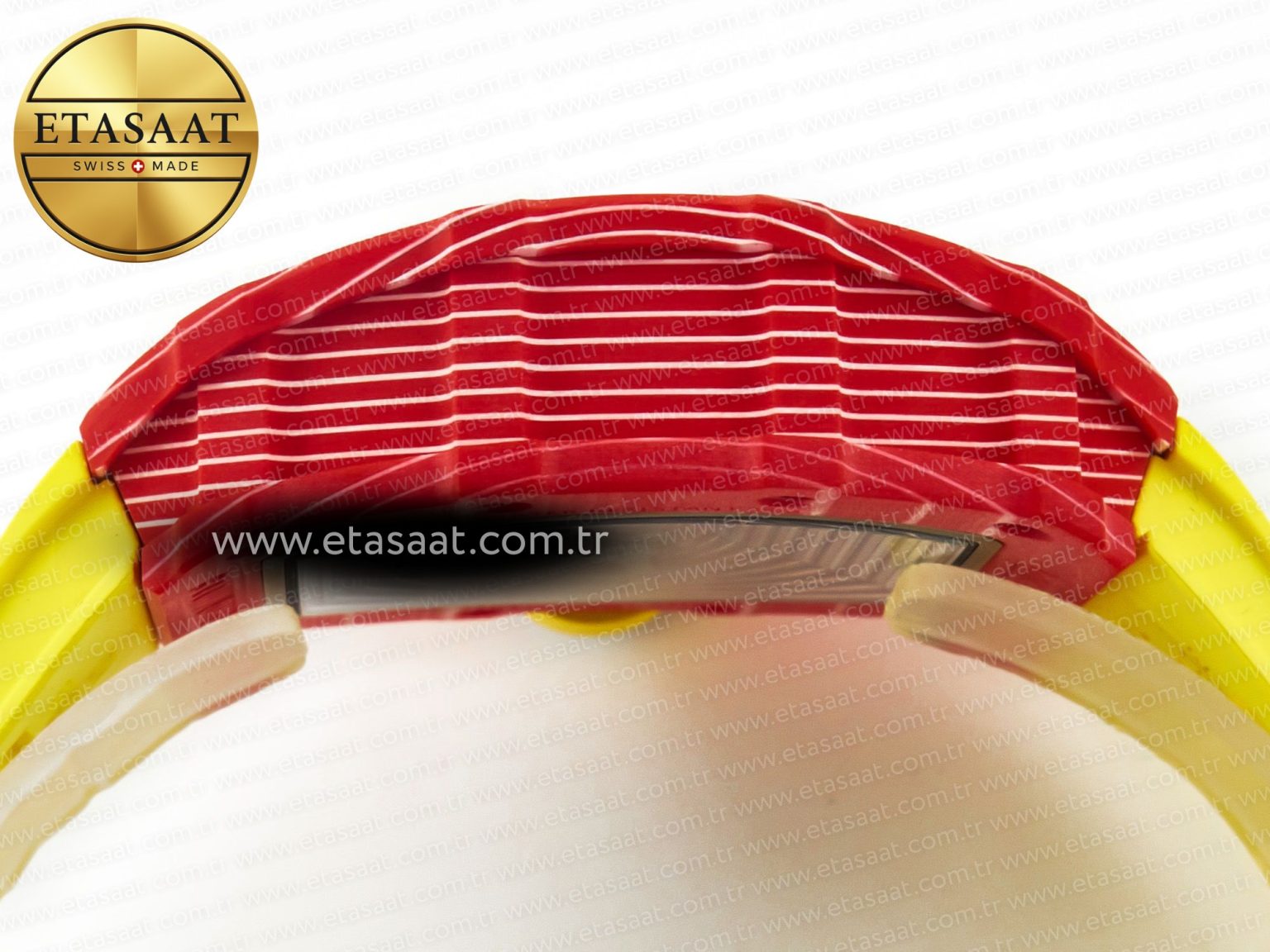 RM035 Red Carbon SONIC Best Edition Skeleton Dial on Yellow Rubber Strap Clone RMUL2 V2 - Görsel 15