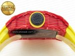 RM035 Red Carbon SONIC Best Edition Skeleton Dial on Yellow Rubber Strap Clone RMUL2 V2 - Görsel 16