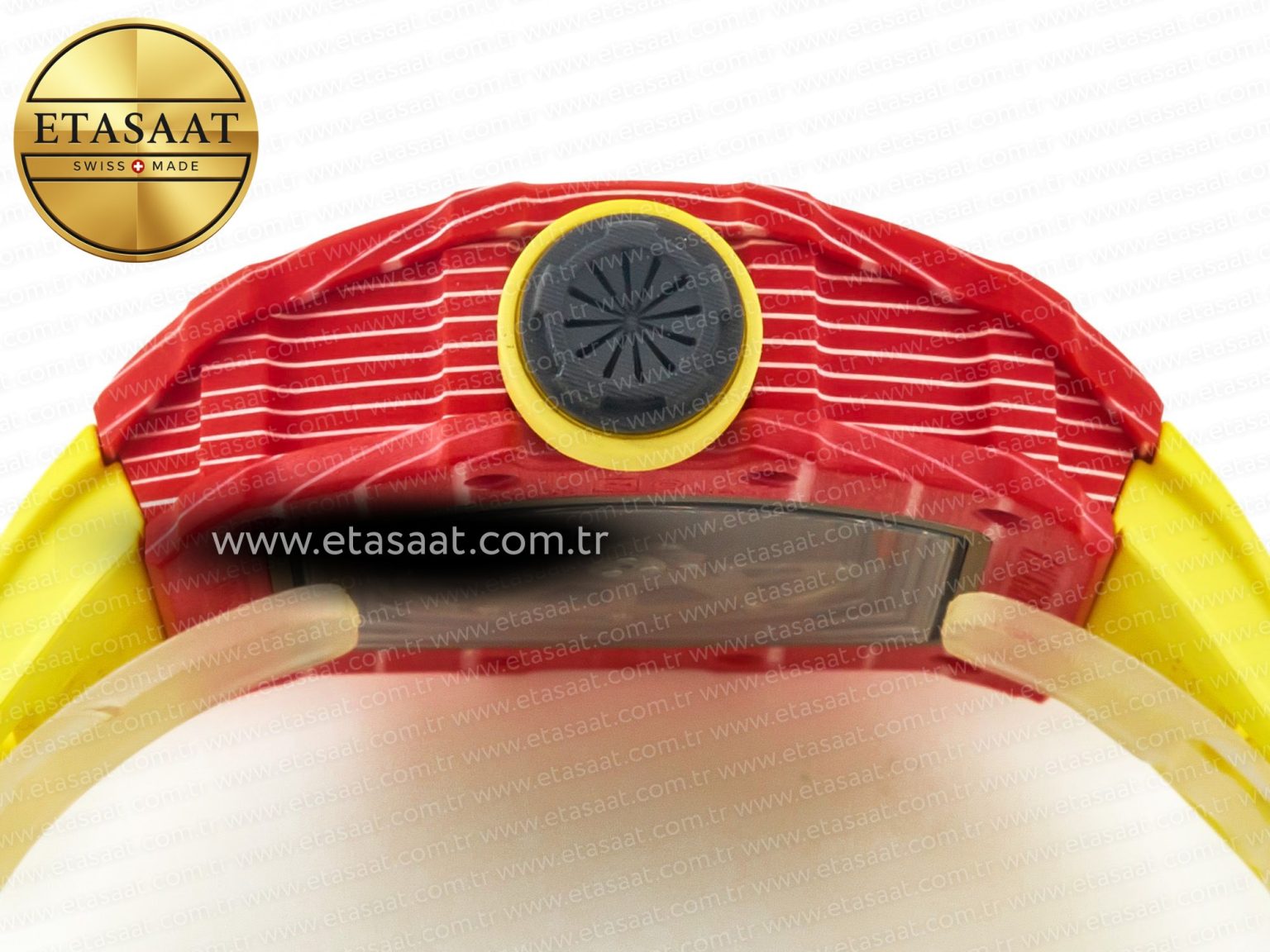 RM035 Red Carbon SONIC Best Edition Skeleton Dial on Yellow Rubber Strap Clone RMUL2 V2 - Görsel 16