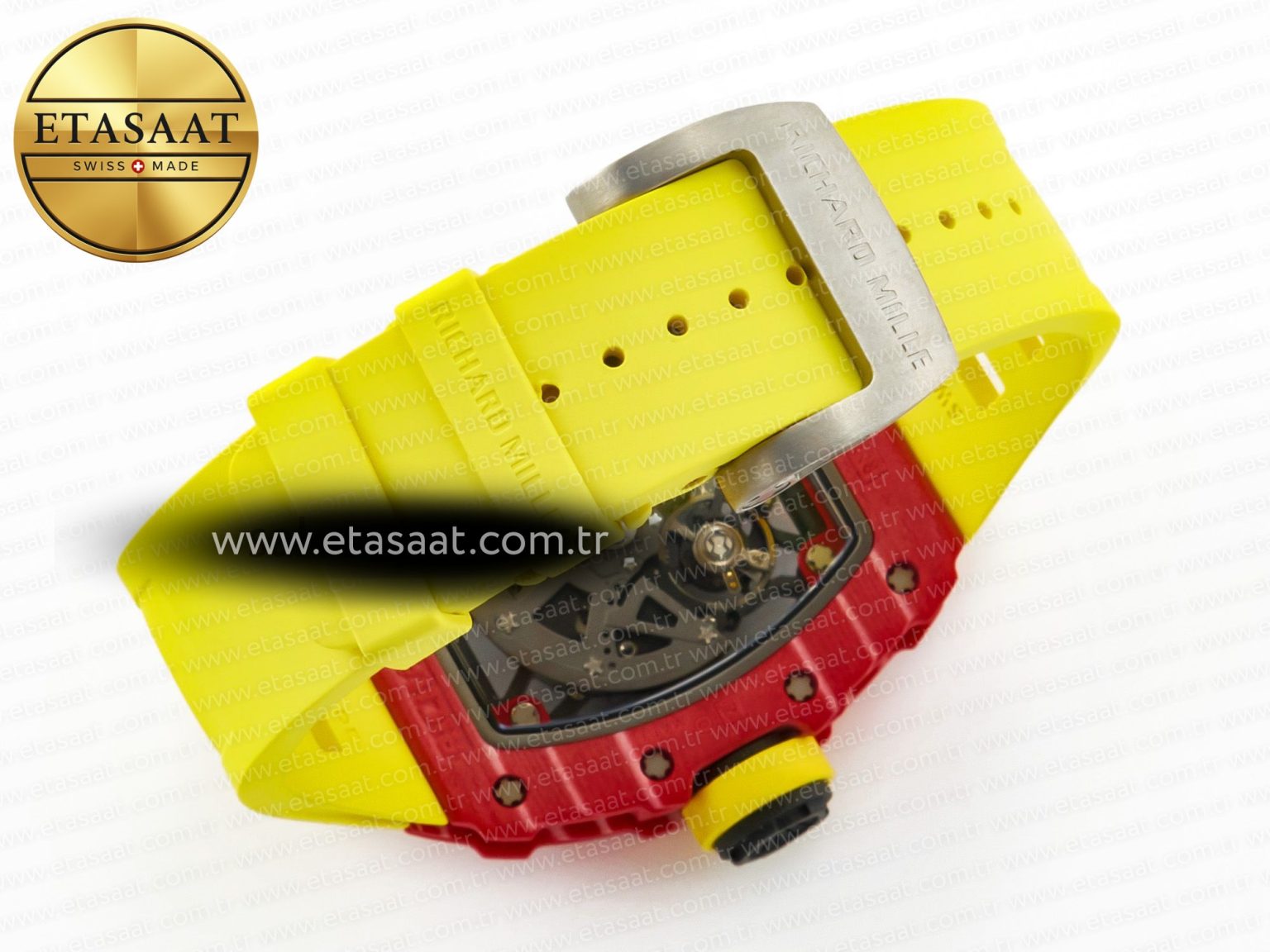 RM035 Red Carbon SONIC Best Edition Skeleton Dial on Yellow Rubber Strap Clone RMUL2 V2 - Görsel 17