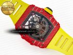 RM035 Red Carbon SONIC Best Edition Skeleton Dial on Yellow Rubber Strap Clone RMUL2 V2 - Görsel 18