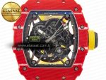 RM035 Red Carbon SONIC Best Edition Skeleton Dial on Yellow Rubber Strap Clone RMUL2 V2 - Görsel 4