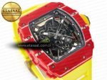 RM035 Red Carbon SONIC Best Edition Skeleton Dial on Yellow Rubber Strap Clone RMUL2 V2 - Görsel 5
