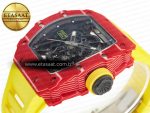 RM035 Red Carbon SONIC Best Edition Skeleton Dial on Yellow Rubber Strap Clone RMUL2 V2 - Görsel 6