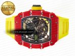 RM035 Red Carbon SONIC Best Edition Skeleton Dial on Yellow Rubber Strap Clone RMUL2 V2 - Görsel 9