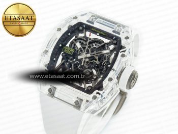 RM035 TRANSPARENT SONIC Best Edition Skeleton Dial on White Rubber Strap Clone RMUL2 V2